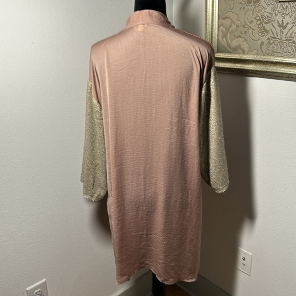 Eyeshadow sequin kimono sleeves cover up satin duster sz M - Picture 4 of 5